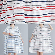 Vivid o neck summer quilting dresses Fashion Ideas red striped Dress - bagstylebliss