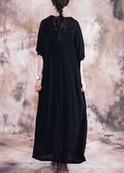 Vivid patchwork prints tunics for women Work black Plus Size Dress fall - bagstylebliss