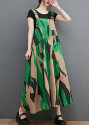 Vogue Green asymmetrical design pocket Spaghetti Strap Dress Summer