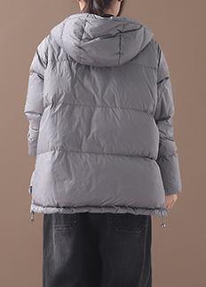 Warm black duck down coat plus size snow jackets hooded thick women overcoat - bagstylebliss