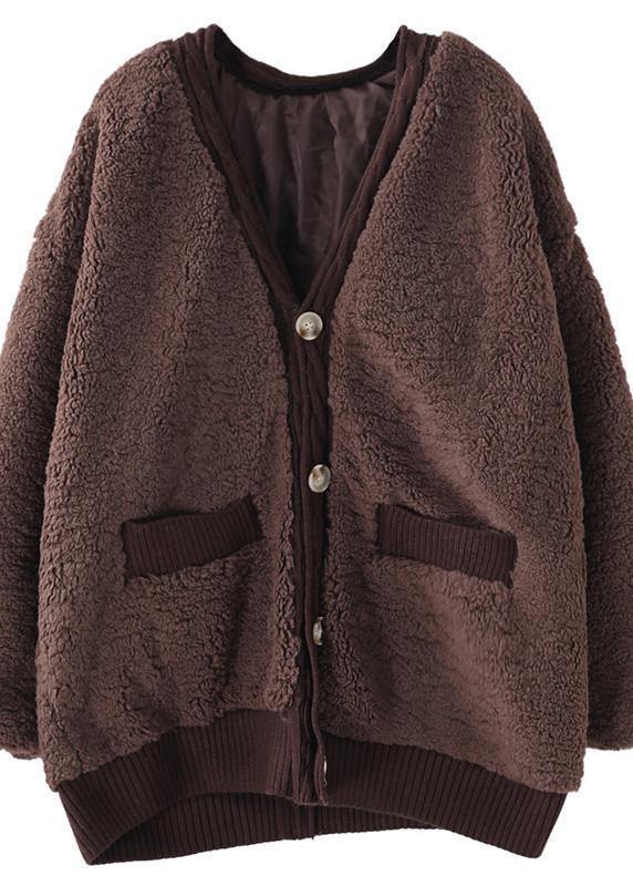 Warm chocolate women parkas plus size winter winter coats v neck jacket - bagstylebliss