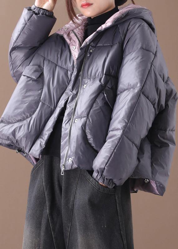 Warm gray Parkas plus size warm winter hooded thick coat - bagstylebliss