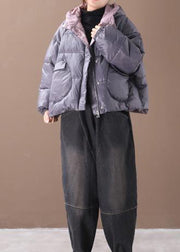 Warm gray Parkas plus size warm winter hooded thick coat - bagstylebliss