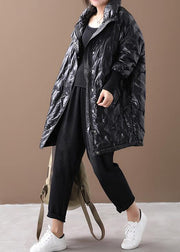 Warm plus size jackets coats black stand collar zippered goose Down coat - bagstylebliss
