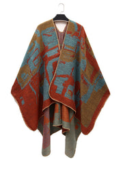 Wearing Ethnic Style Warm Shawl Faux Cashmere For Women