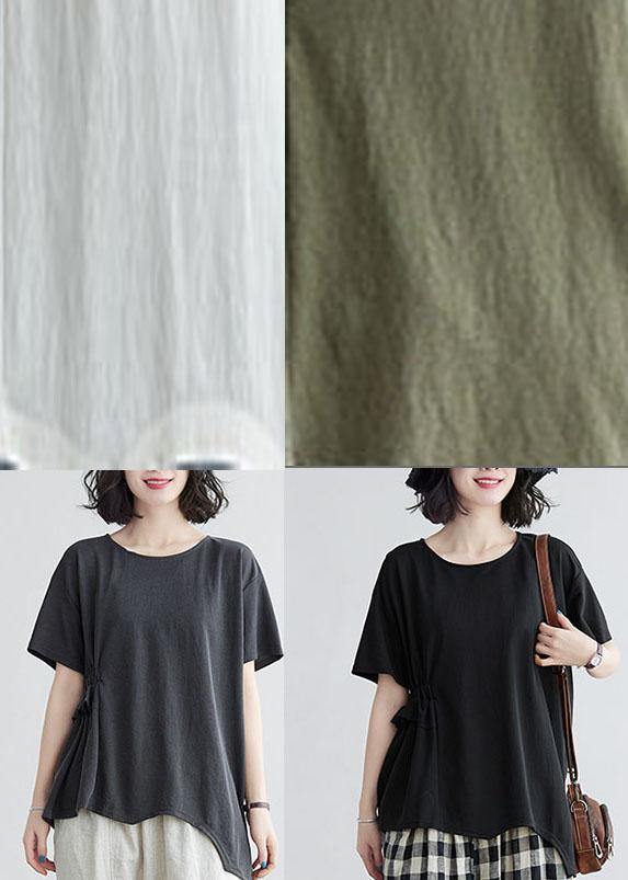 White Ruffled asymmetrical design Cotton Summer Tops - bagstylebliss