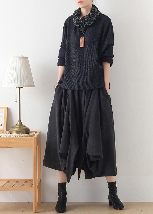 Winter new irregular knitted pants loose large women&