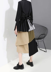 Woman Patchwork Asymmetrical Skirt - bagstylebliss