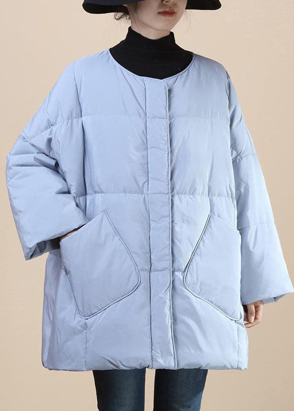 Women Baby blue fashion Thick Pockets Winter Duck Down Winter Coats