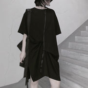 Women Black Clothes O Neck Half Sleeve Spring Dress - bagstylebliss