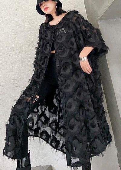 Women Black Feather Big Size Dress New V-Spring Summer - bagstylebliss