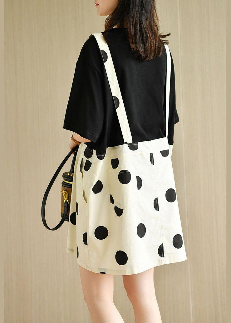 Women Black Patchwork Dot Summer Dresses Half Sleeve - bagstylebliss