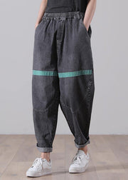 Women Black Patchwork Jeans Summer Cotton - bagstylebliss