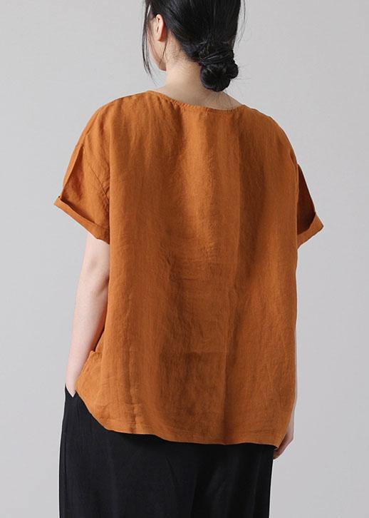 Women Black Patchwork Shirt Short Sleeve Cotton Linen - bagstylebliss