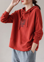 Damen Sweatshirts aus Baumwolle mit Kordelzug und Kordelzug, lange Ärmel