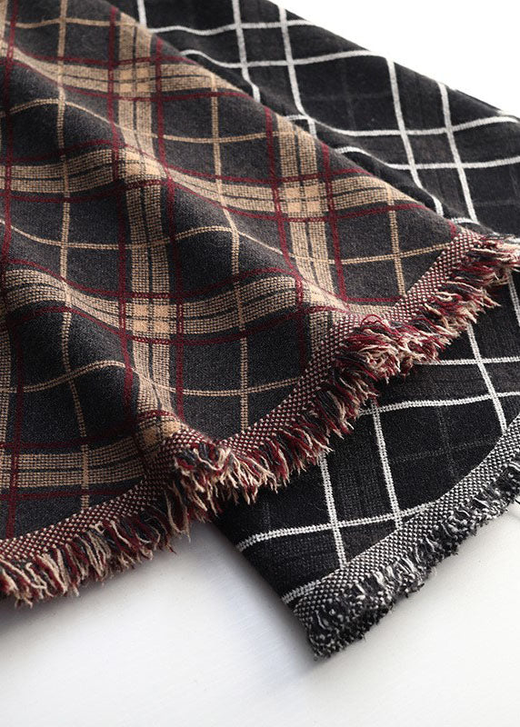 Damen Braun Quasten Plaid Strickröcke Winter