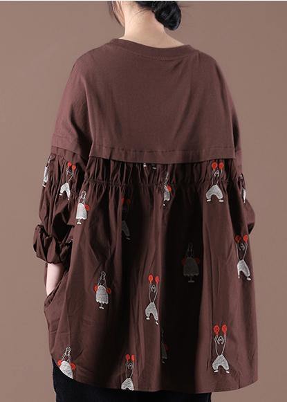 Women Button Autumn Style Tunics For Coffee Tops - bagstylebliss