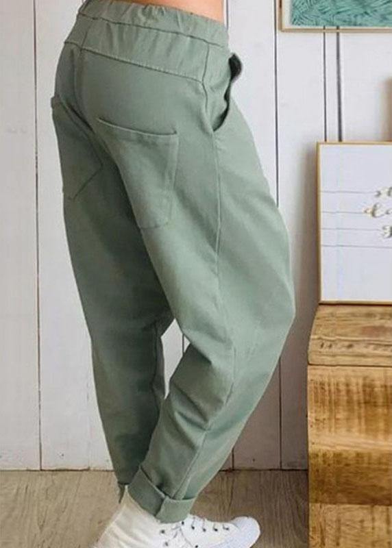 Women Casual Loose Elastic Waist Harem Trousers Long Solid Pants - bagstylebliss