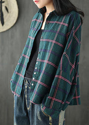 Women Casual Plaid Loose Cotton Spring Shirt