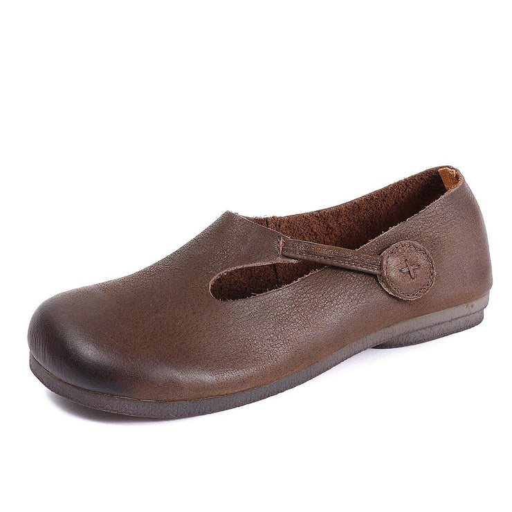 Women Chocolate Flat Shoes For Women Cowhide Leather - bagstylebliss