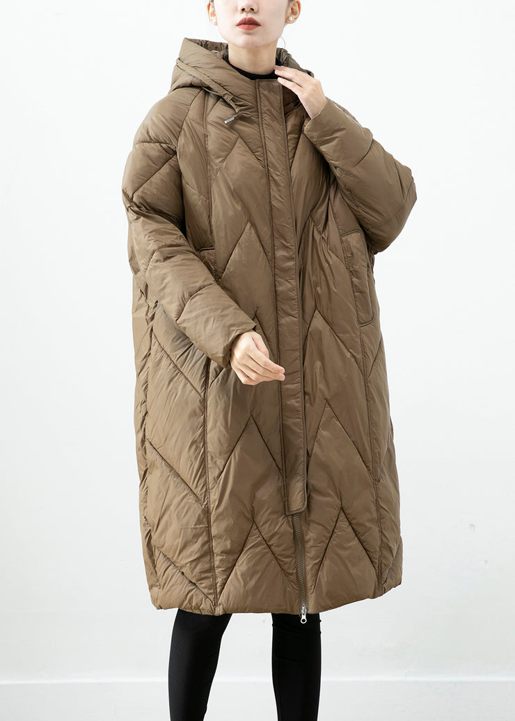 Women Coffee Hooded Cotton Filled Puffers Jackets Winter