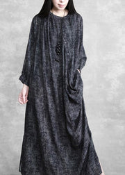 Women Dark Gray Linen Maxi Dress Spring Outfits - bagstylebliss