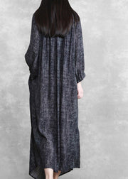 Women Dark Gray Linen Maxi Dress Spring Outfits - bagstylebliss