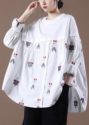 Women Embroidery Spring Chic Tunic White Top - bagstylebliss