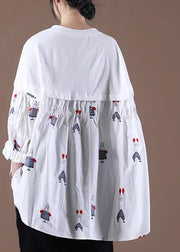 Women Embroidery Spring Chic Tunic White Top - bagstylebliss