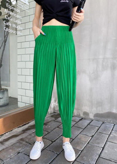 Women Green Chiffon lantern Summer Pants - bagstylebliss