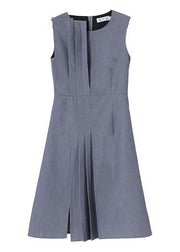 Women Grey Patchwork Cotton asymmetrical design Dresses - bagstylebliss
