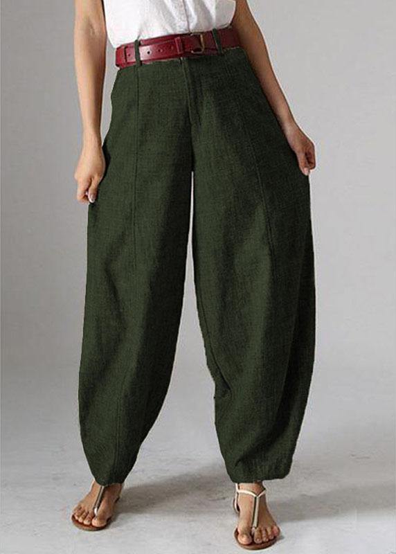 Women High Waist Button Solid Color Harem Pants with Pocket - bagstylebliss