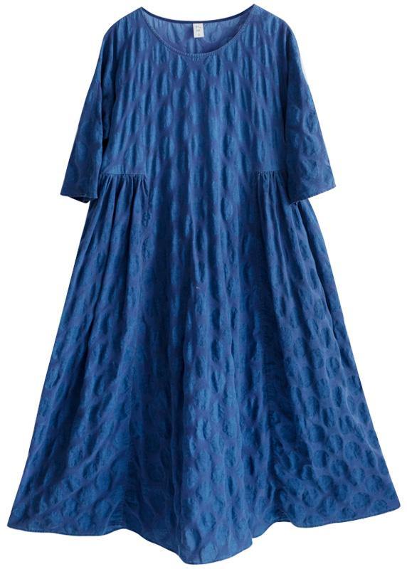 Women O Neck Half Sleeve Tunic Dress Fashion Ideas Blue Plus Size Dress - bagstylebliss