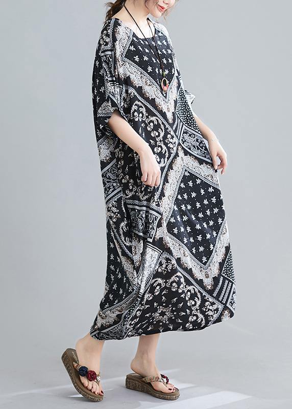 Women O Neck Summer Quilting Dresses Photography Black Print Traveling Dress - bagstylebliss