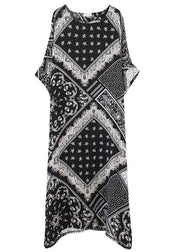 Women O Neck Summer Quilting Dresses Photography Black Print Traveling Dress - bagstylebliss