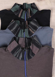 Women Patchwork Spring Handmade Tunics For Black Tops - bagstylebliss