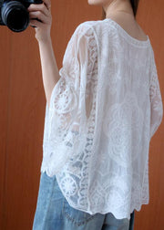 Women Pink Asymmetrical Design Summer Lace Top - bagstylebliss