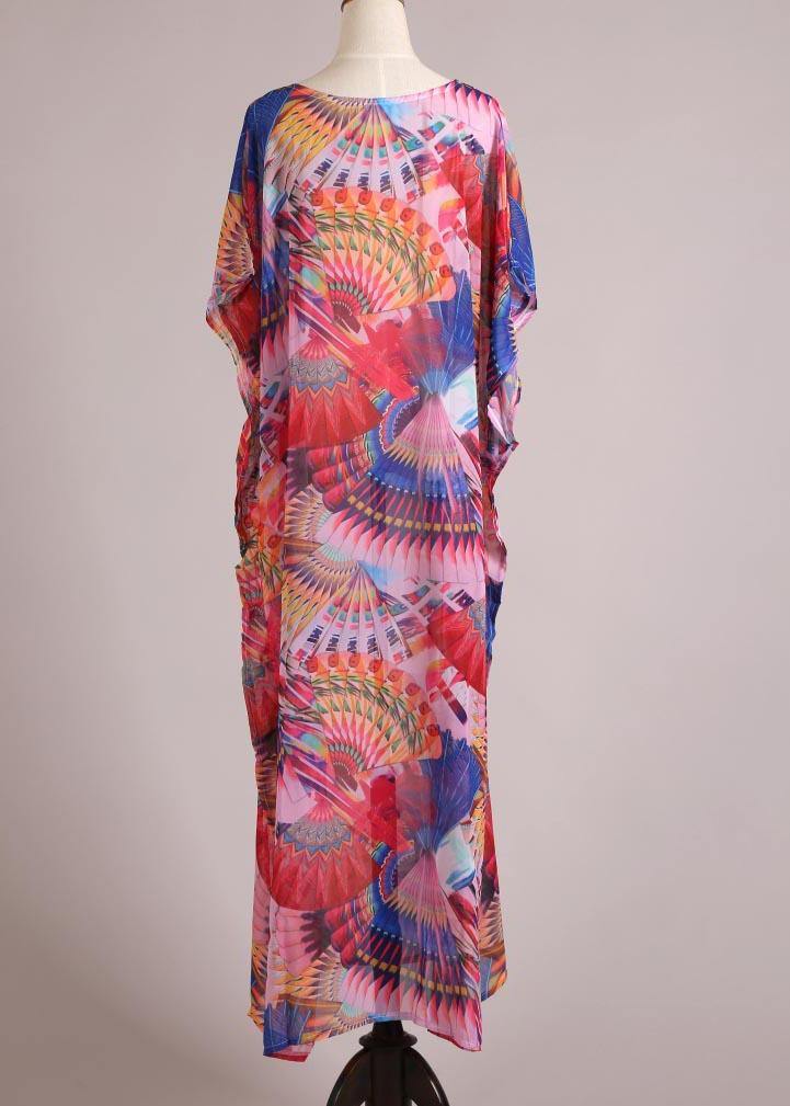 Women Print vogue kimono robe Bohemian Chiffon Dress - bagstylebliss