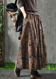 Women Spring Double Layers Black flower Printing Skirt