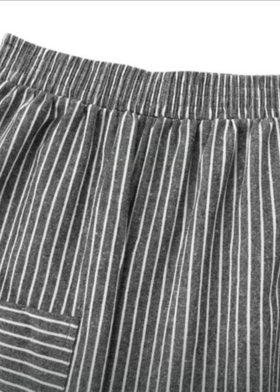 Women Stripe Elastic Waist Casual Loose Harem Pants - bagstylebliss