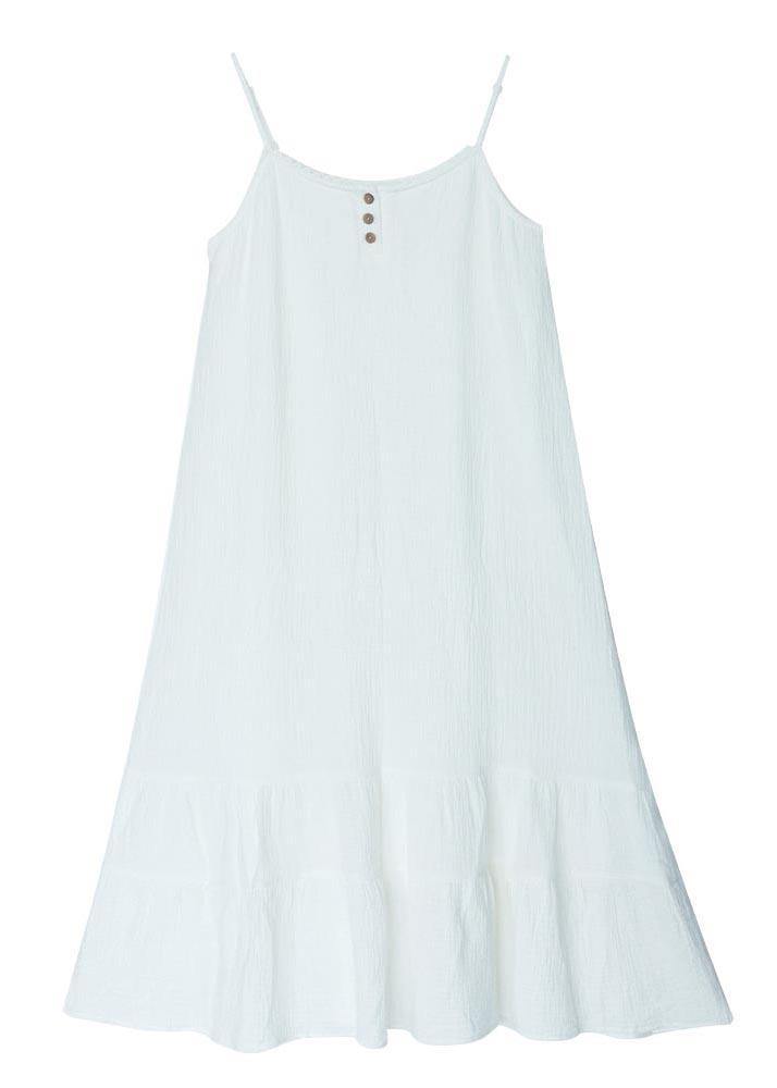 Women White Summer Patchwork Cotton Maxi Dress - bagstylebliss