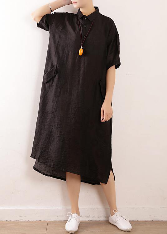 Women black clothes Metropolitan Museum Photography side open Maxi summer Dresses - bagstylebliss