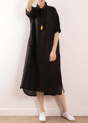 Women black clothes Metropolitan Museum Photography side open Maxi summer Dresses - bagstylebliss