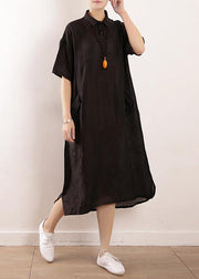 Women black clothes Metropolitan Museum Photography side open Maxi summer Dresses - bagstylebliss