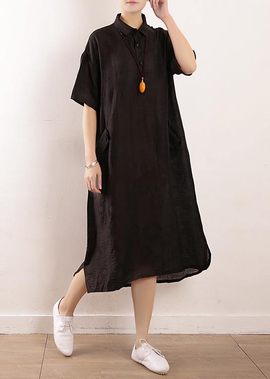 Women black clothes Metropolitan Museum Photography side open Maxi summer Dresses - bagstylebliss