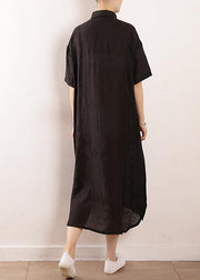 Women black clothes Metropolitan Museum Photography side open Maxi summer Dresses - bagstylebliss