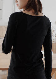 Women black cotton blouses for women wild Plus Size Clothing fall blouses - bagstylebliss