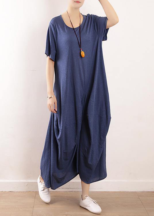 Women blue linen Soft Surroundings Casual design big hem Traveling summer Dress - bagstylebliss