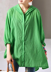 Women cotton Shirts Pakistani Green Summer Thin Sunlight Proof Coat - bagstylebliss