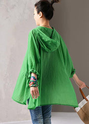 Women cotton Shirts Pakistani Green Summer Thin Sunlight Proof Coat - bagstylebliss